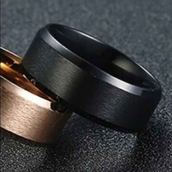 New 8mm Titanium Steel Polished Smooth Wedding Band Ring - Picture 3 of 6